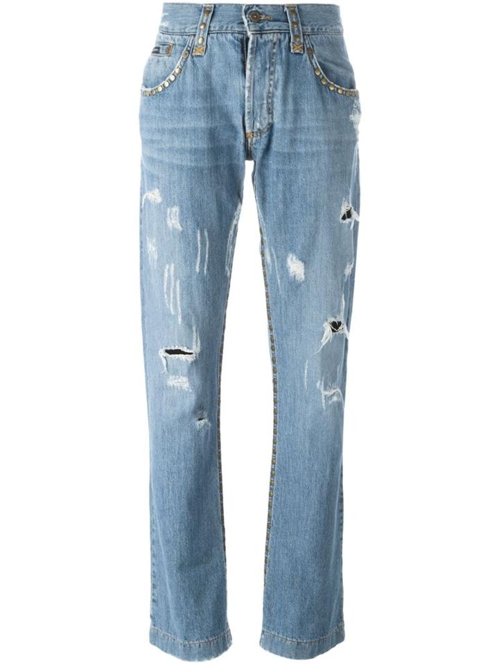 Dolce & Gabbana Vintage Distressed Studded Jeans