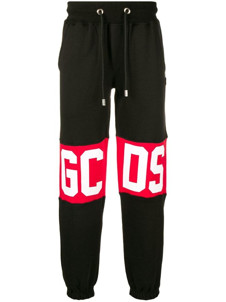 Gcds Knee-logo Jersey Trousers - Black