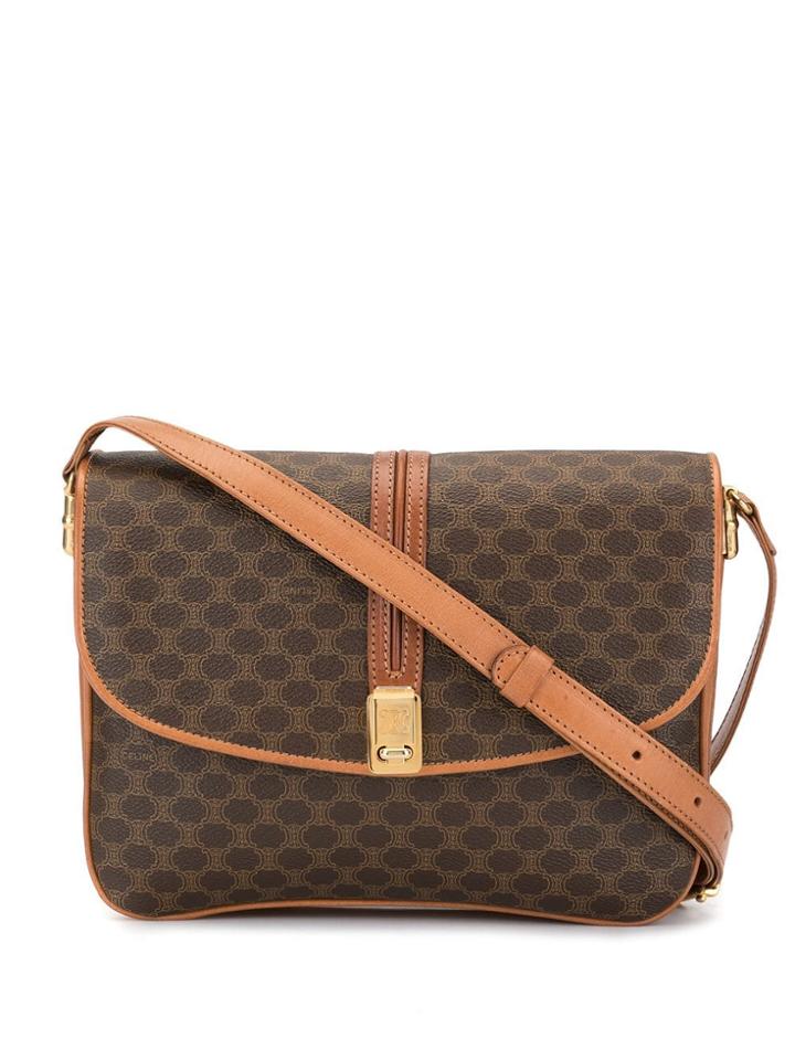 Céline Pre-owned Macadam Cross Body Shoulder Bag - Brown