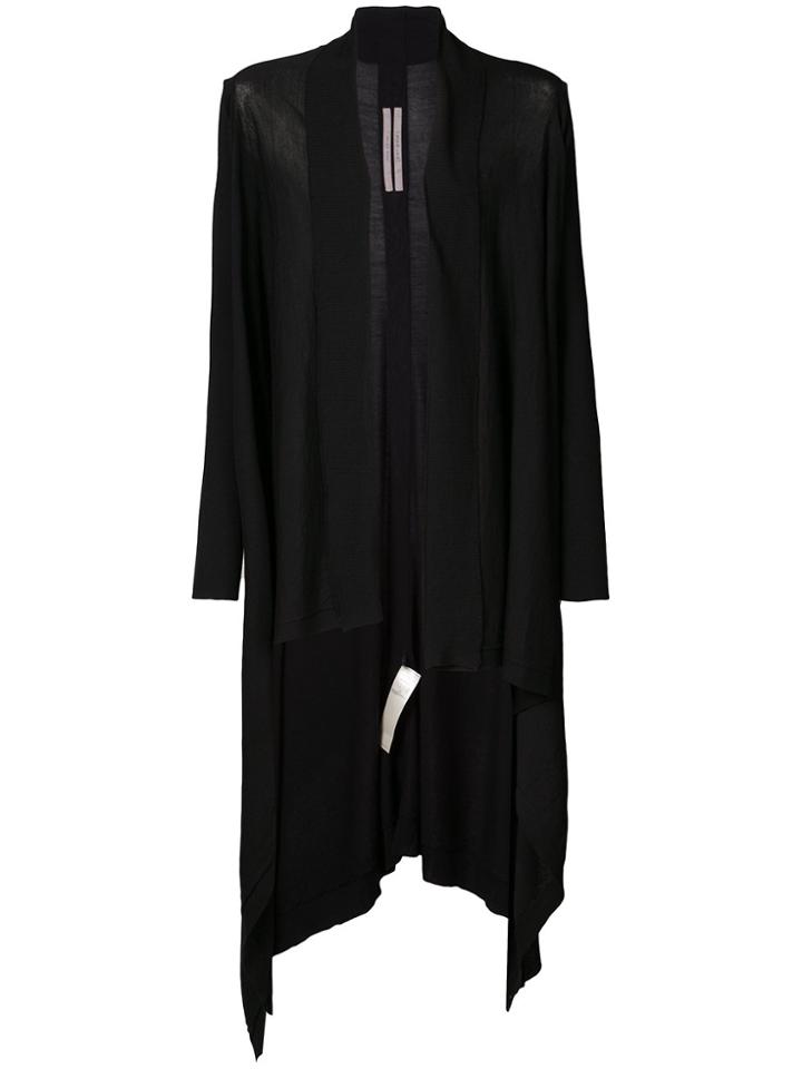 Rick Owens Long Trapeze Hem Cardigan - Black