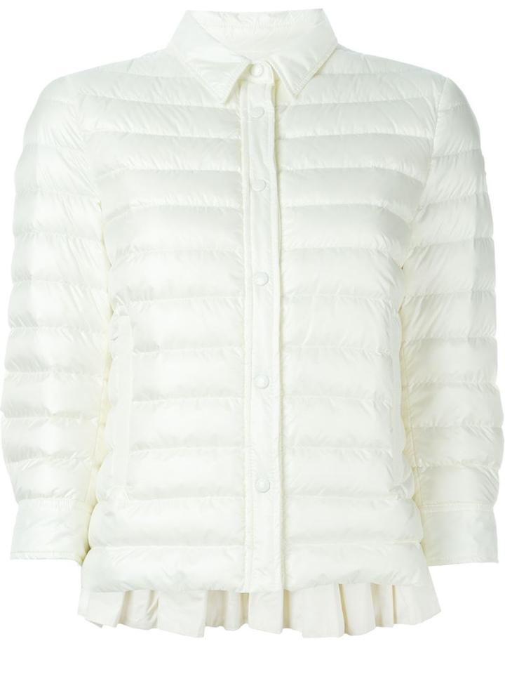 Moncler Classic Collar Puffer Jacket, Women's, Size: 1, White, Polyamide/polyester/feather Down