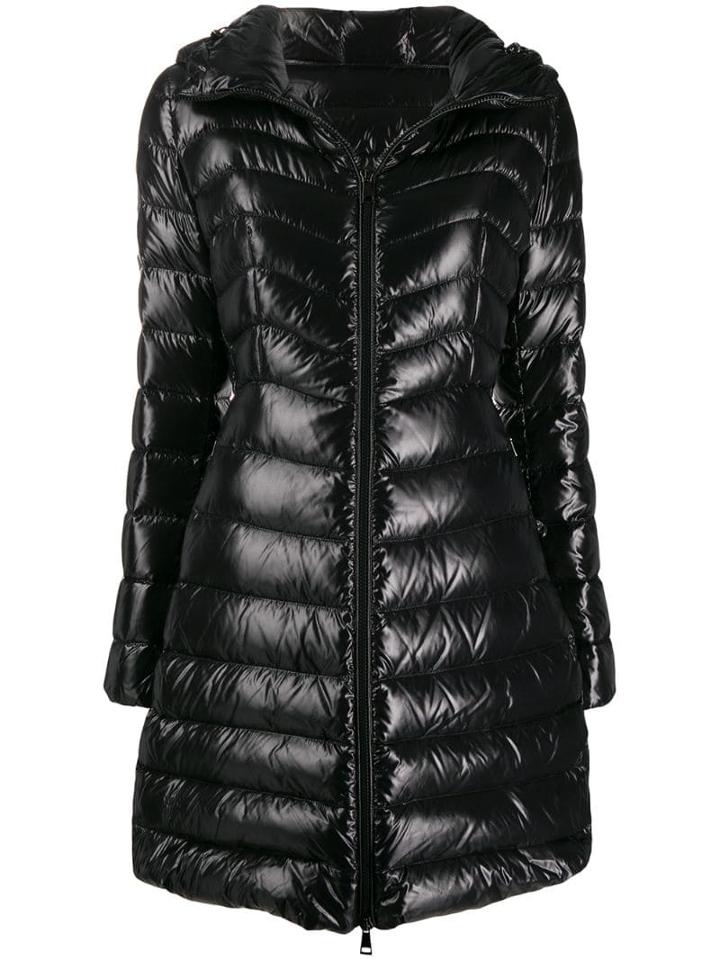 Moncler Hooded Midi Puffer Jacket - Black