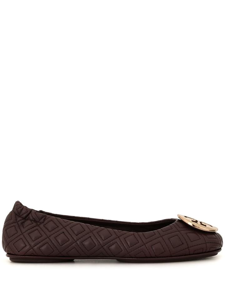 Tory Burch Minnie Quilted Ballerina Shoes - Purple