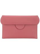 Roksanda Leather Fold-over Clutch Bag - Pink & Purple