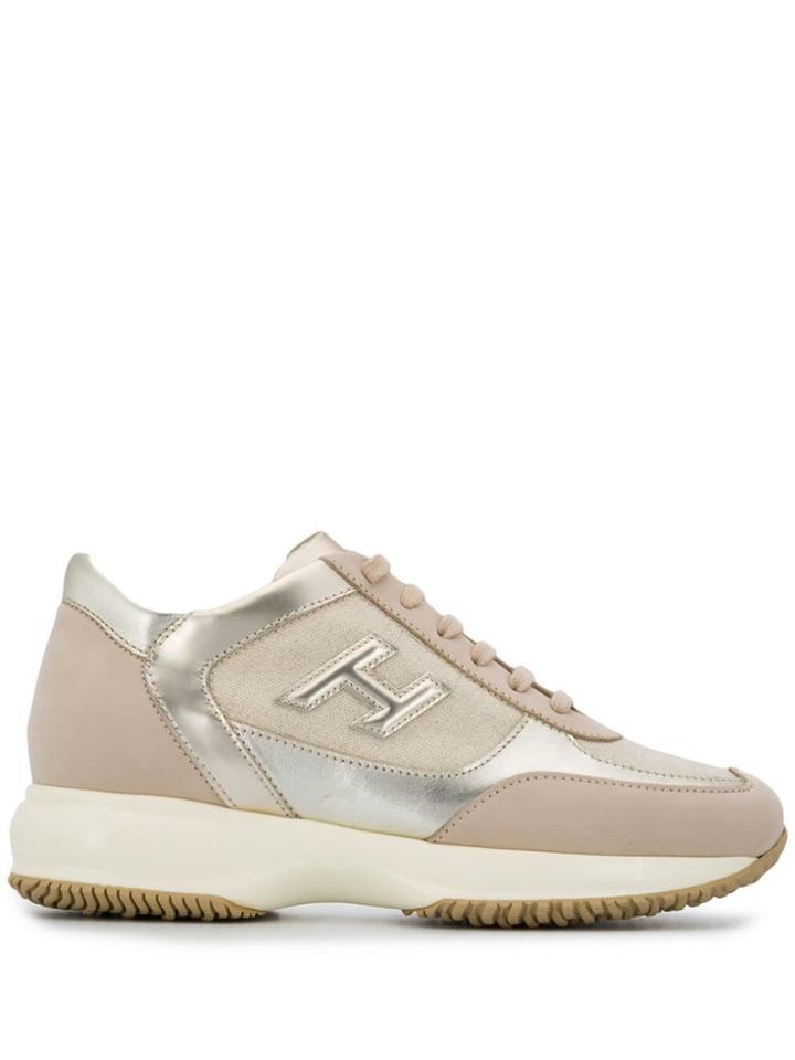 Hogan Metallic Panel Sneakers - Neutrals
