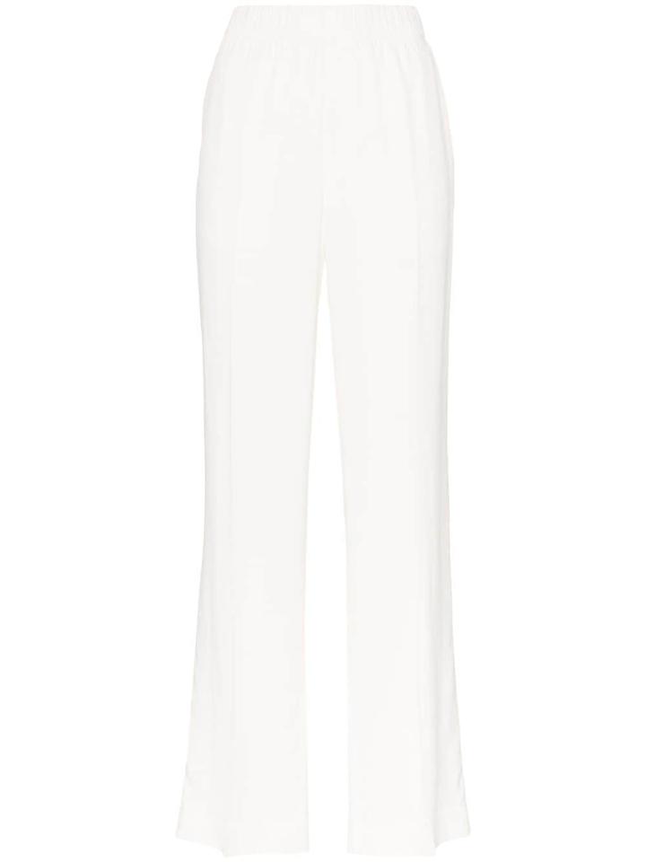 Helmut Lang High-waisted Crepe Track Pants - White