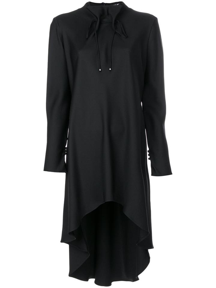 Giorgio Armani Satin High Low Dress - Black