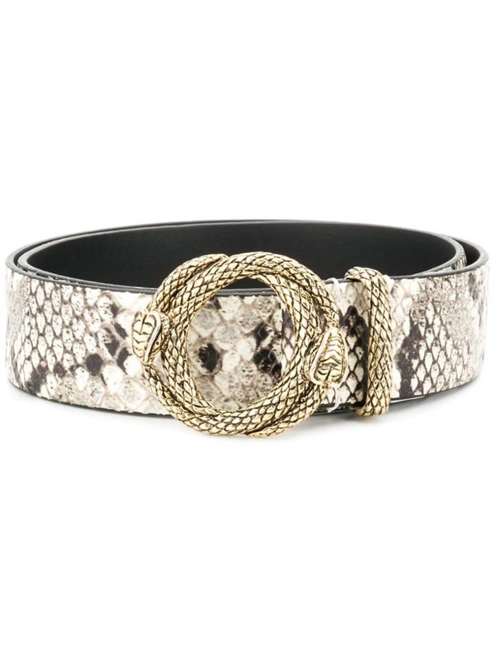 Just Cavalli Snakeskin Effect Belt - Brown