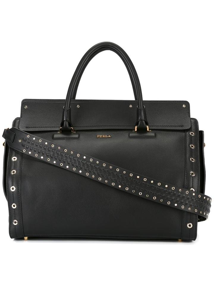 Furla 'valentina' Tote Bag, Men's, Black, Calf Leather