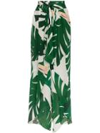 Adriana Degreas Geometric Foliage Pareo Trousers - Green