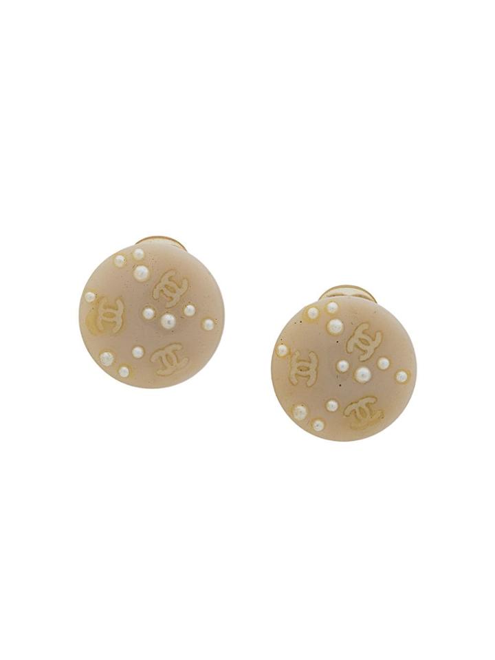 Chanel Pre-owned Logo Clip-on Earrings - Neutrals