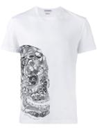 Alexander Mcqueen Butterfly Skull Print T-shirt, Men's, Size: Small, White, Cotton