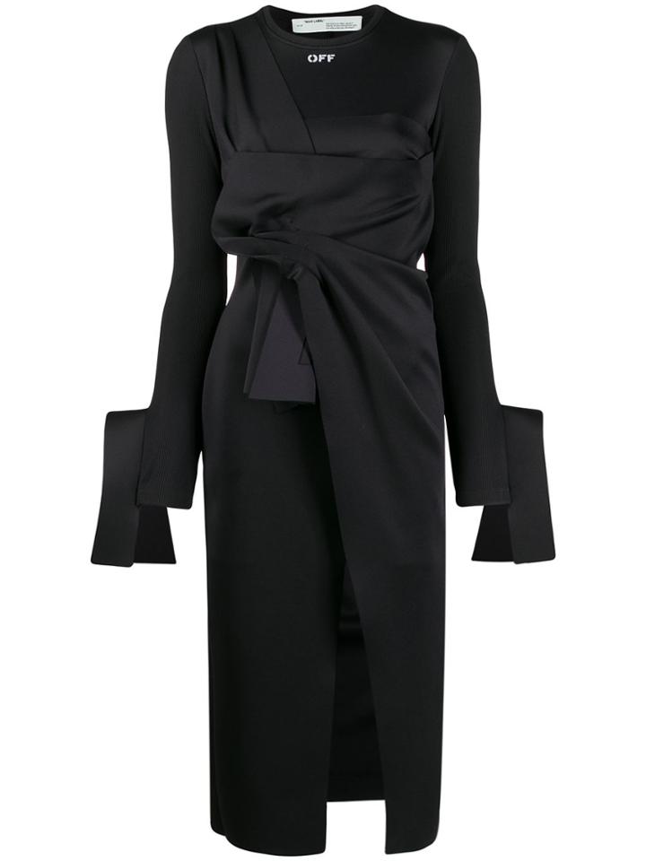 Off-white Deconstructed Contrast Cuff Dress - Black