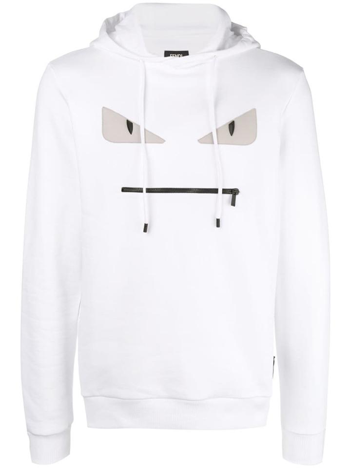 Fendi Embellished Bag Bugs Hoodie - White