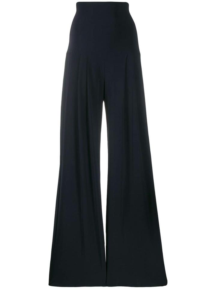 Norma Kamali High Rise Flared Trousers - Blue