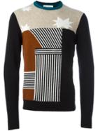 Salvatore Ferragamo Striped Detail Jumper, Men's, Size: Medium, Polyamide/mohair/virgin Wool