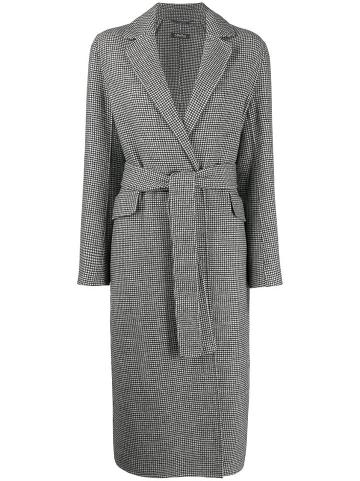 's Max Mara Pie De Poule Scout Coat - Black