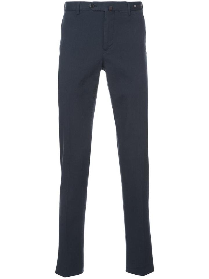 Pt01 - Stretch Canvas Slim Trousers - Men - Cotton/spandex/elastane - 58, Blue, Cotton/spandex/elastane