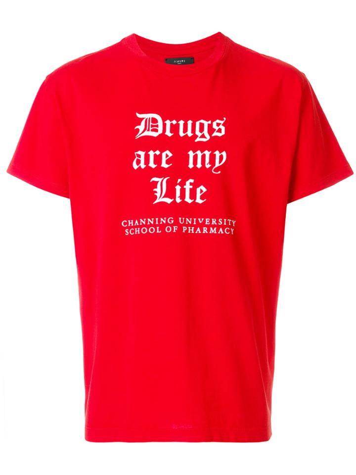 Amiri Slogan Print T-shirt - Red