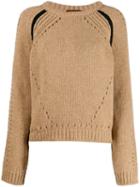 Colville Boxy Hole Detail Sweater - Brown