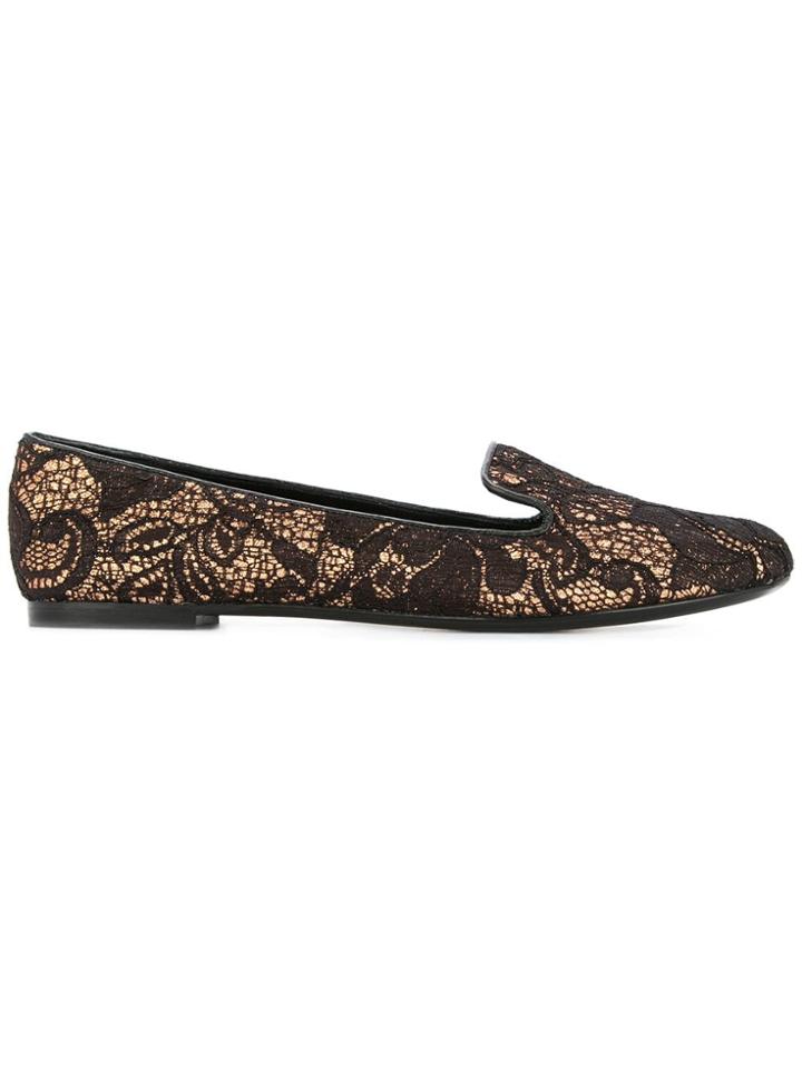 Casadei Lace Ballerina Shoes - Metallic