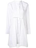Sportmax Band Collar Shirt Dress - White