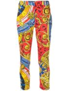 Moschino Baroque Print Cropped Trousers - Blue