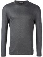 Neil Barrett Crew Neck Sweater, Men's, Size: Small, Grey, Viscose