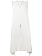 Max Mara V-neck Dress, Women's, Size: 40, White, Linen/flax