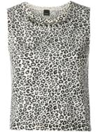 Pinko Leopard Print Sleeveless Top - Black