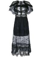 Lace-detail Shift Dress - Women - Polyamide/polyester - 8, Blue, Polyamide/polyester, Self-portrait