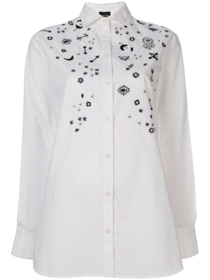 Ermanno Ermanno Embroidered Oversized Shirt - White