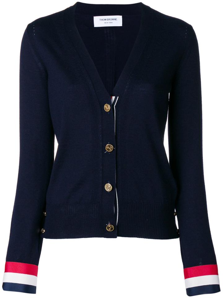 Thom Browne Signature Cuffs Cardigan - Blue