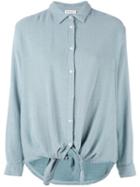 Masscob Tie Front Shirt, Women's, Size: Small, Blue, Cotton/viscose