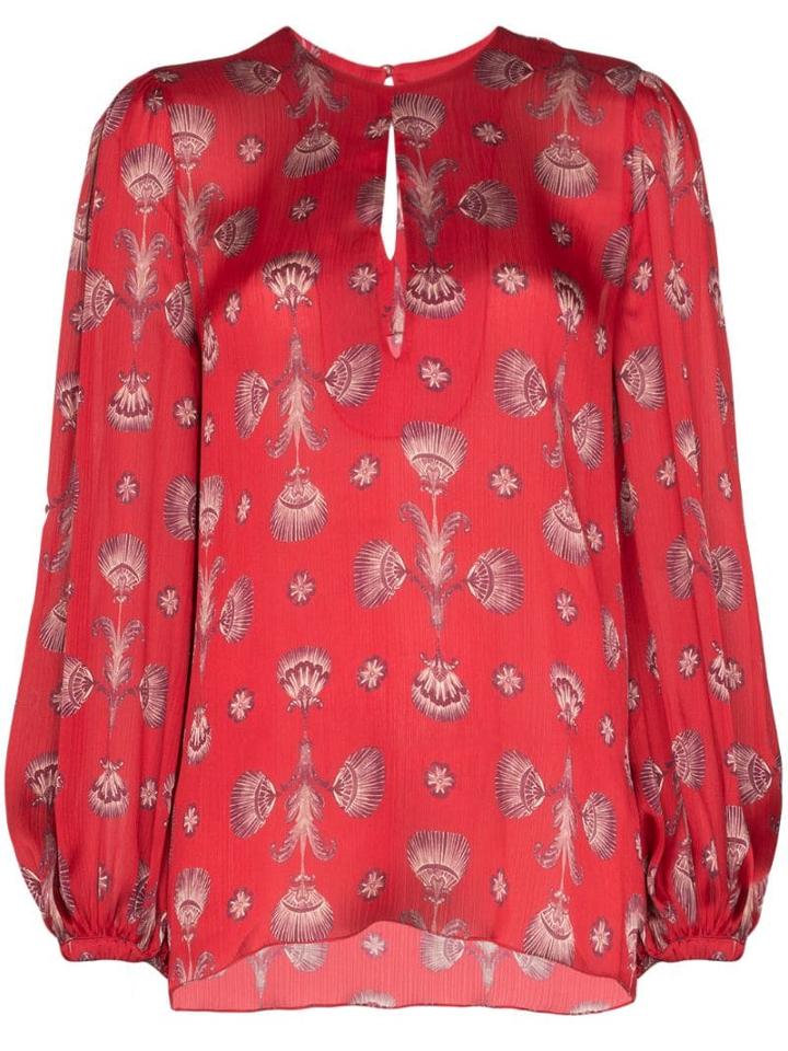 Johanna Ortiz Living Coral Shell Print Blouse - Red