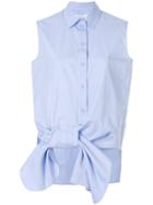 Victoria Victoria Beckham Sleeveless Bow Shirt - Blue