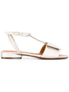 Chie Mihara T-strap Flat Sandals - Grey