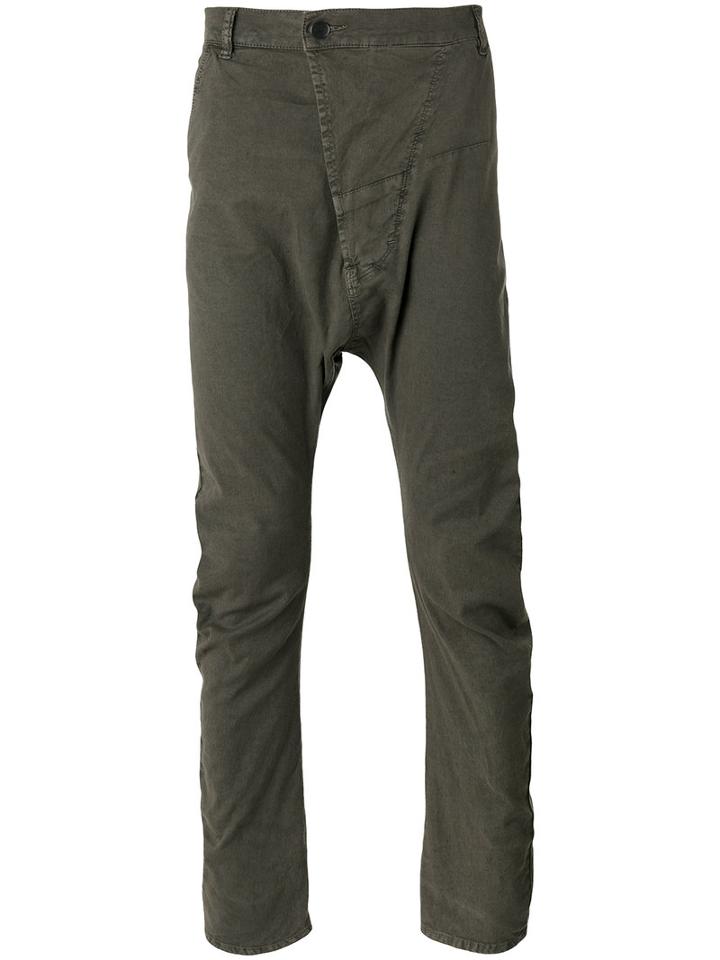 Andrea Ya'aqov Drop-crotch Trousers, Men's, Size: Large, Brown, Cotton/linen/flax/spandex/elastane