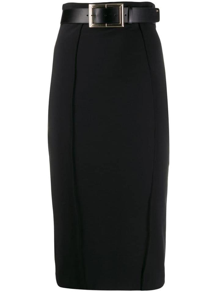 Elisabetta Franchi Belted Pencil Skirt - Black