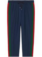 Gucci Cropped Trousers With Stripe - Blue