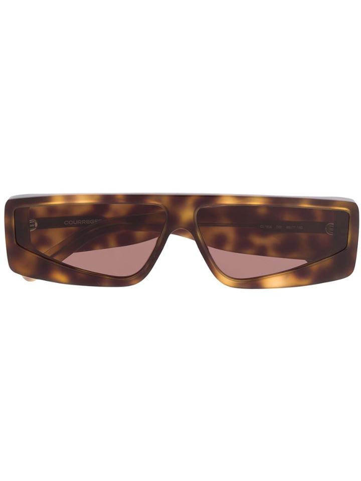 Courrèges Eyewear Tortoiseshell-effect Sunglasses - Brown