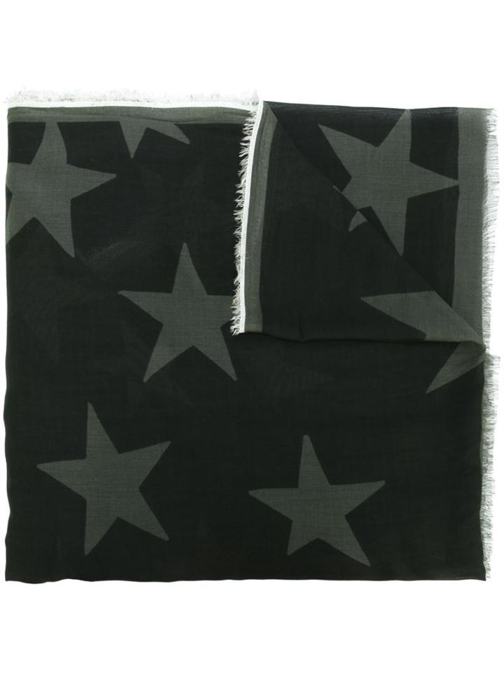 Stella Mccartney Star Print Scarf, Women's, Green, Modal/silk