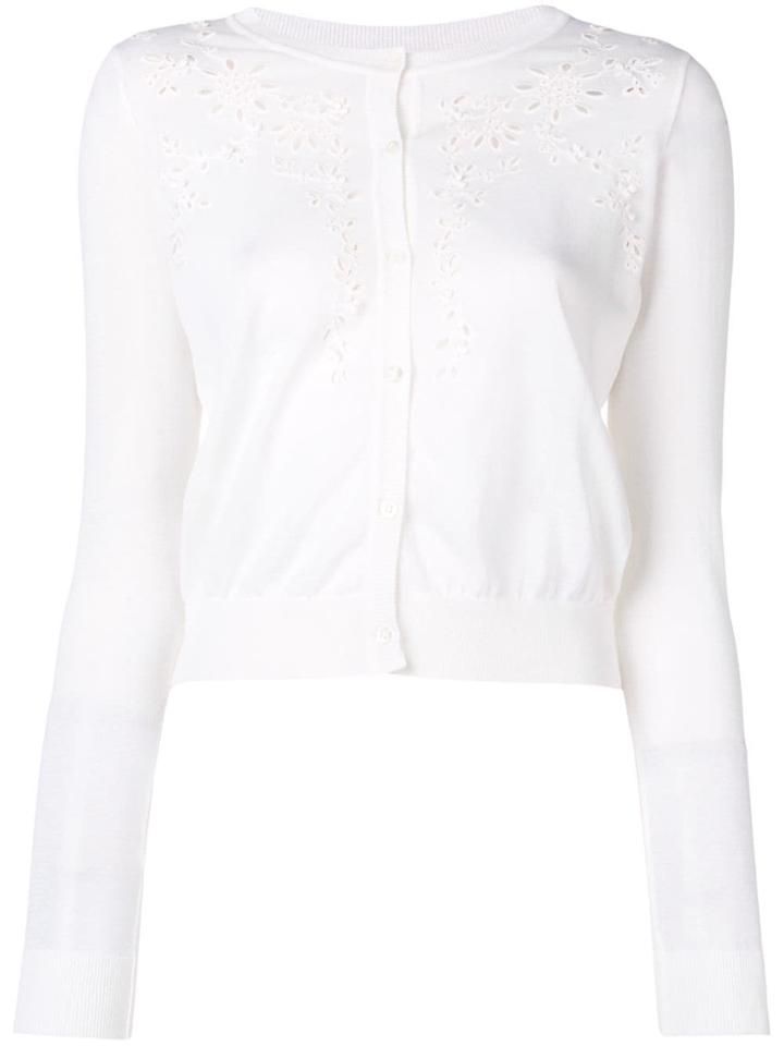 Ermanno Scervino Embroidered Detail Cardigan - White