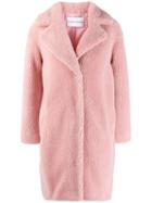 Stand Concealed Fastened Coat - Pink