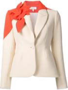 Delpozo Floral Embellished Fitted Blazer, Women's, Size: 36, Yellow/orange, Triacetate/cotton/polyamide/spandex/elastane