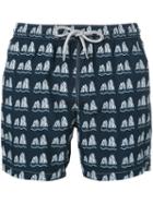Capricode - Stone Print Swim Shorts - Men - Polyamide - Xxl, Blue, Polyamide