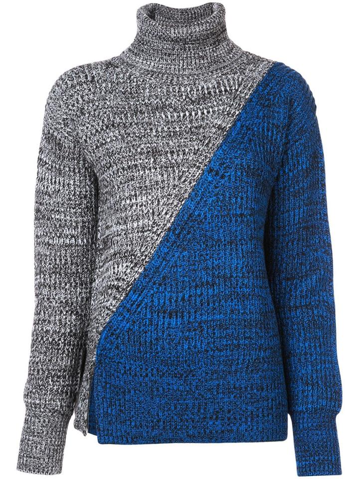 Derek Lam 10 Crosby Bi-color Turtleneck Sweater - Blue