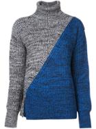 Derek Lam 10 Crosby Bi-color Turtleneck Sweater - Blue