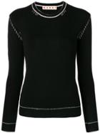 Marni Contrast Stitch Hem Sweater - Black