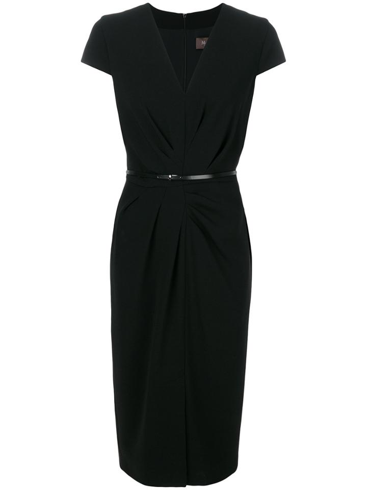 Max Mara Gathered Front Pencil Dress - Black
